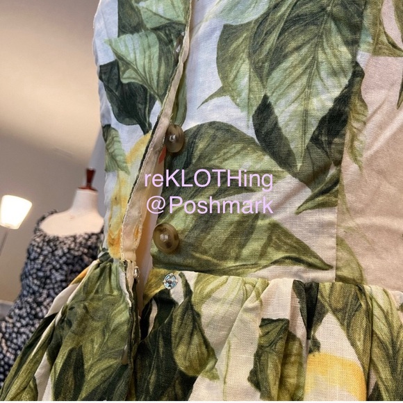 SOLD! H&M Linen-blend Lemon-print Midi Dress - Picture 14 of 16